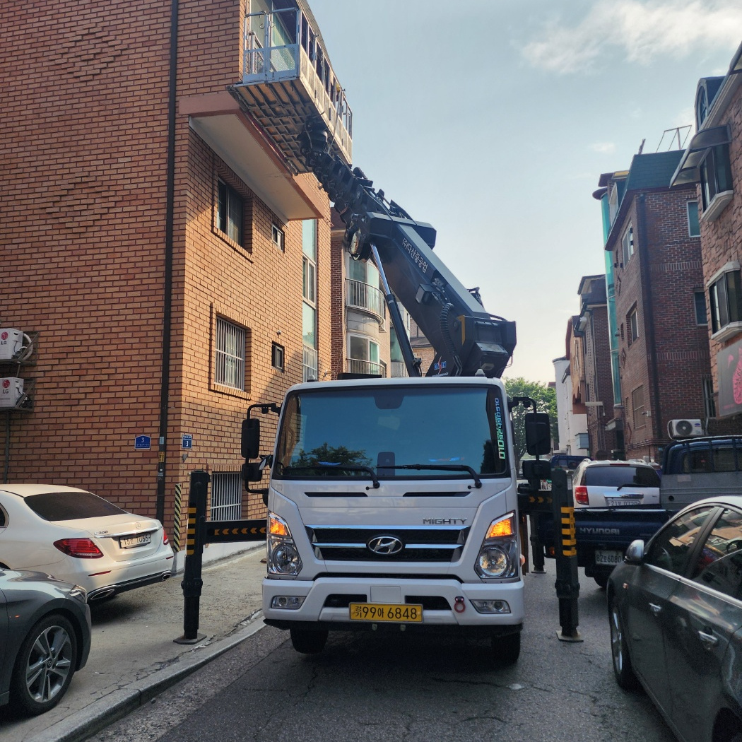 안산 팔곡이동 자재 양중 스카이차 작업