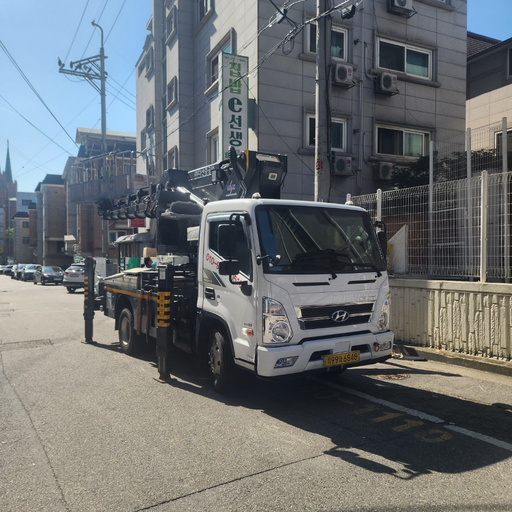 안산 고잔동 CCTV 설치 스카이차 작업