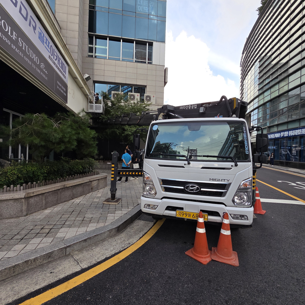 안산 목내동 간판 LED 스카이차 작업